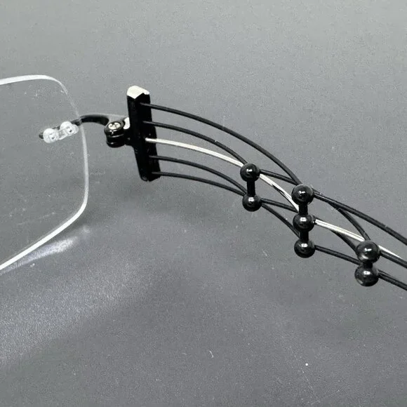 Charmant Eyeglasses XL2010 BK Titan Black Rhinestones Rimless Japan 51 [] 17 135